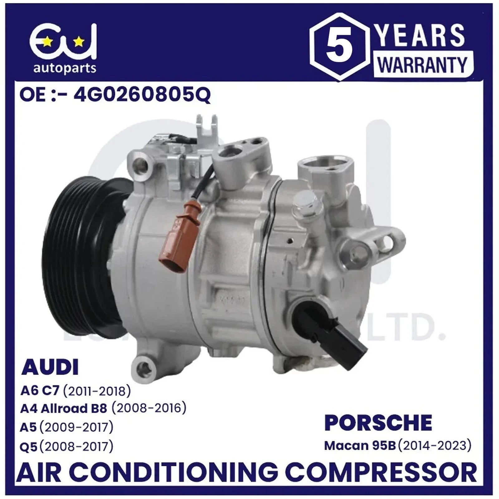 AIR CON AC COMPRESSOR PUMP FOR AUDI A4 A5 A6 Q5 2.0 TDI PORSCHE MACAN 2.0 PETROL