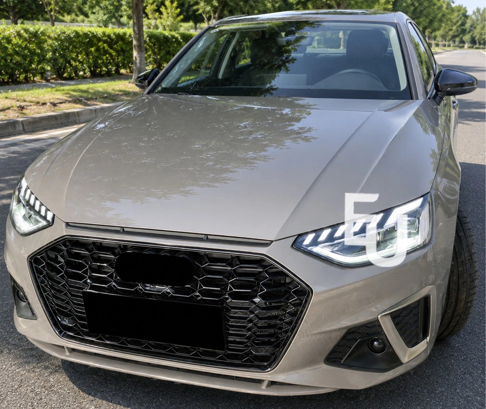 FOR AUDI A4 S4 B9.5 GRILLE GRILL RS4 STYLE HONEYCOMB RADIATOR BUMPER GLOSS 20-25