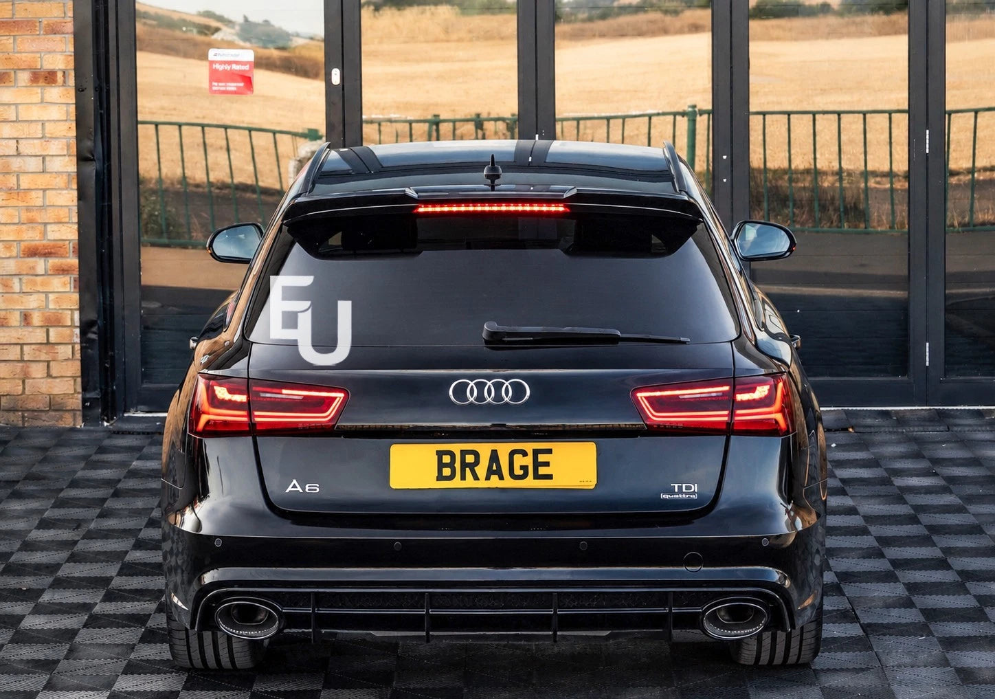 RS6 CONVERSION REAR DIFFUSER WITH BLACK TIPS FOR AUDI A6 C7.5 2015-18 BODYKIT
