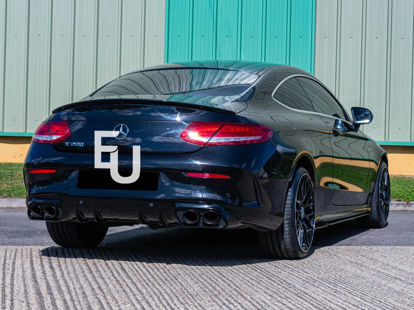 FOR MERCEDES C CLASS A205 C205 COUPE AMG C43 STYLE REAR DIFFUSER FACELIFT 2019+