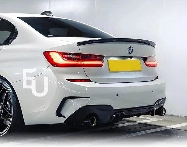 FOR BMW 3 SERIES G20 G21 REAR SIDE CANARD BUMPER DIFFUSER SPLITTER GLOSS BLACK
