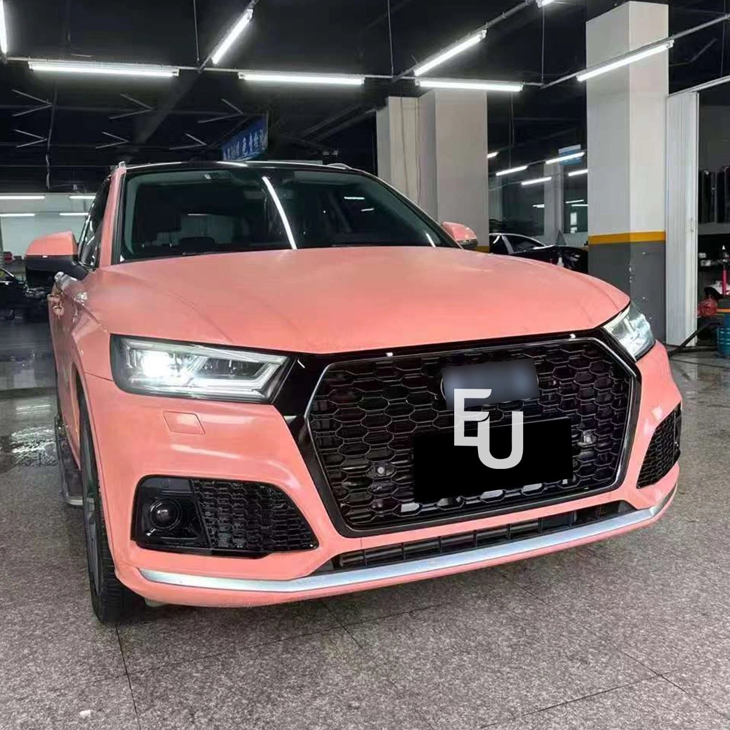 RSQ5 LOOK FRONT FOG LIGHT LAMP HONEYCOMB GRILLE COVER FOR AUDI Q5 SQ5 18-20