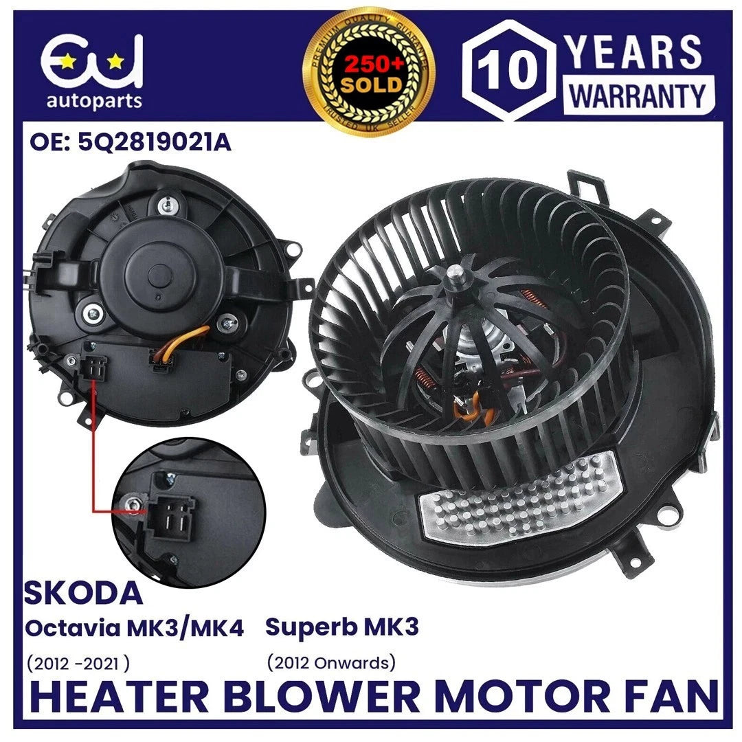 HEATER BLOWER MOTOR FAN WITH RESISTOR FOR SKODA OCTAVIA MK3 MK4 SKODA SUPERB MK3
