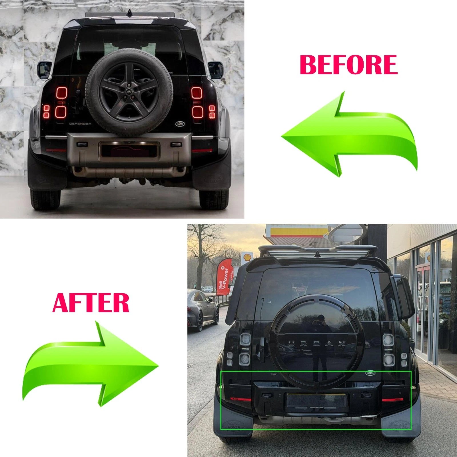 FOR LAND ROVER DEFENDER 110 90 L663 REAR BUMPER PANELS MOULDING TRIM KIT 2020+