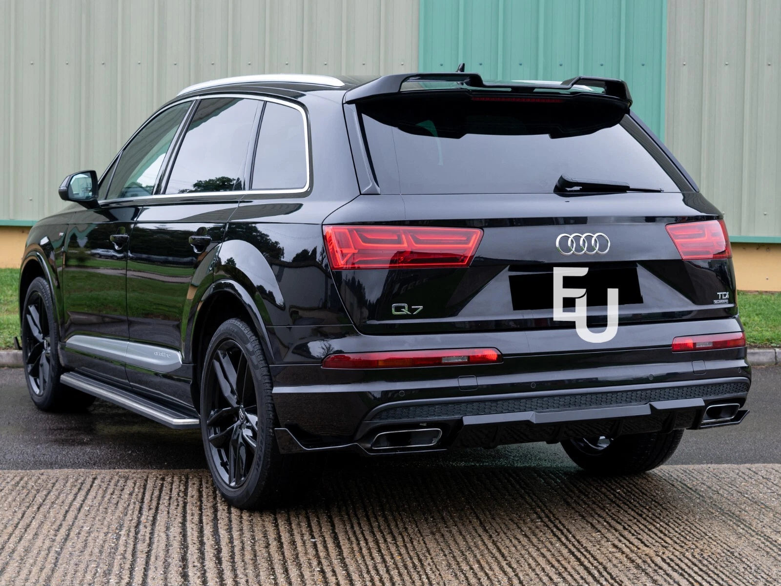 FOR AUDI Q7 SQ7 S LINE 4M REAR DIFFUSER BUMPER LIP SPLITTER SPOILER GLOSS BLACK