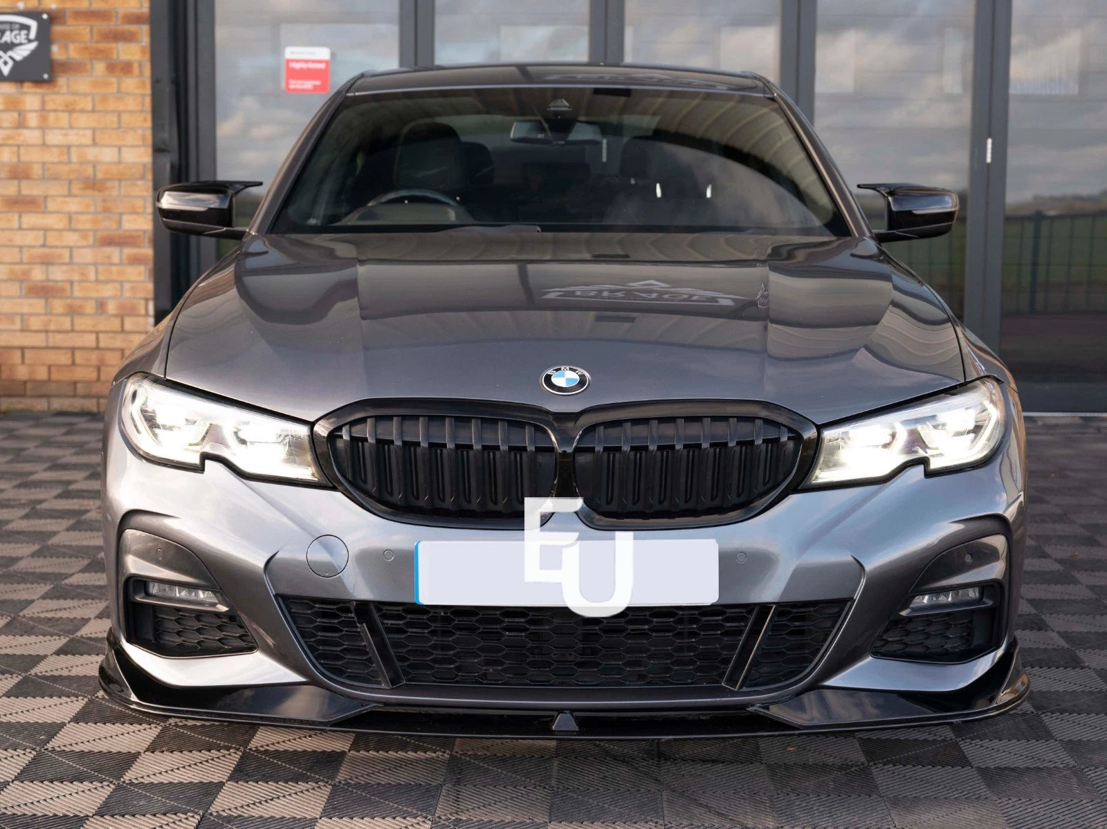 FOR BMW 3 SERIES G20 G21 AC STYLE FRONT SPLITTER LIP SPOILER GLOSS BLACK 2018-21