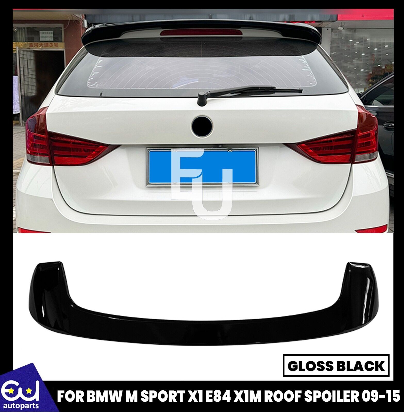REAR ROOF SPOILER BOOT WING LIP BODY KIT FOR BMW X1 E84 X1M 2009-15 GLOSS BLACK