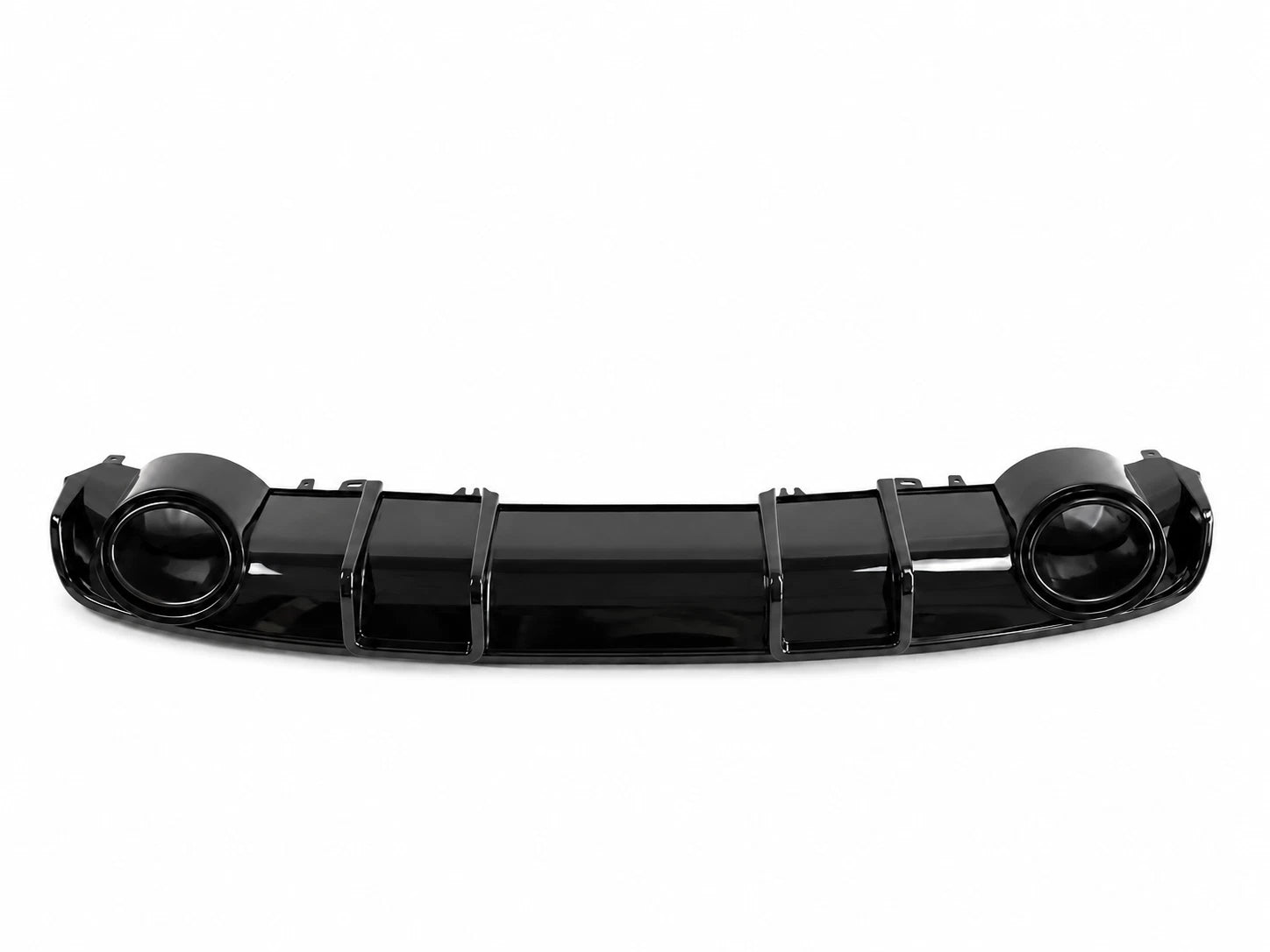 FOR AUDI A4 S4 B9 S-LINE RS4 LOOK REAR DIFFUSER W/TAILPIPE GLOSS BLACK 2015-2019