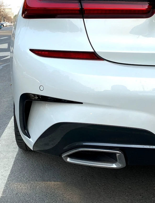 FOR BMW 3 SERIES G20 G21 REAR SIDE CANARD BUMPER DIFFUSER SPLITTER GLOSS BLACK