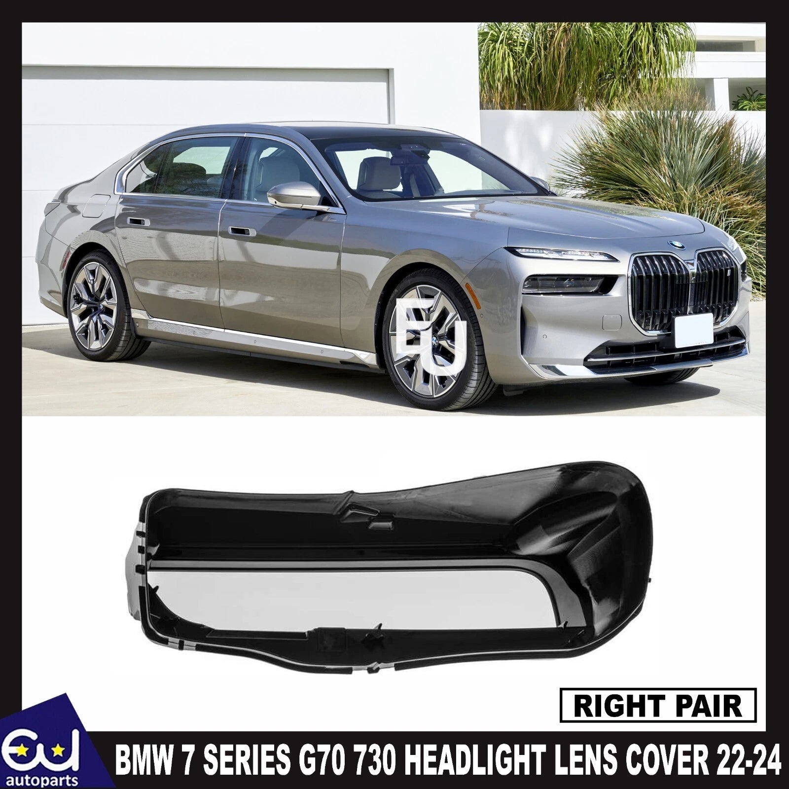 RIGHT HEADLAMP HEADLIGHT LENS COVER FOR BMW 7 SERIES G70 730 740 2022-2024