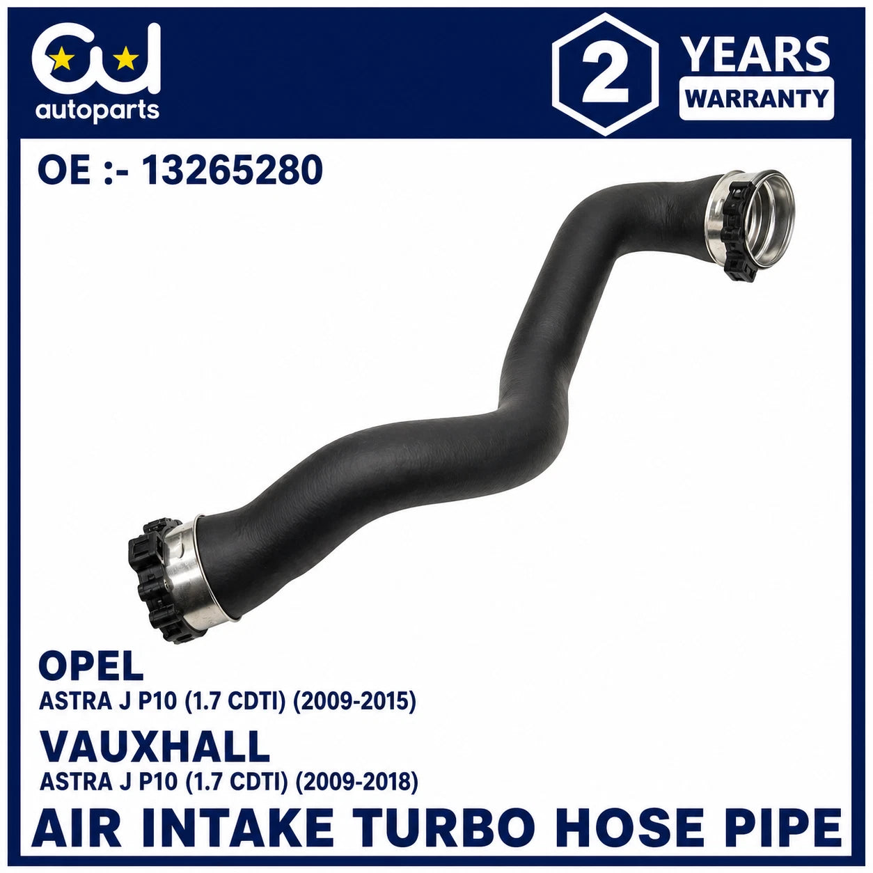FOR VAUXHALL OPEL ASTRA J MK6 1.7 CDTI LEFT INTERCOOLER PIPE 13265280 2009-2018