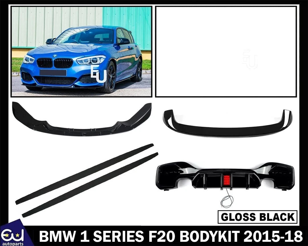 Share FRONT LIP SPLITTER REAR DIFFUSER BODY KIT FOR BMW 1 SERIES F20 BODYKIT 2015-18