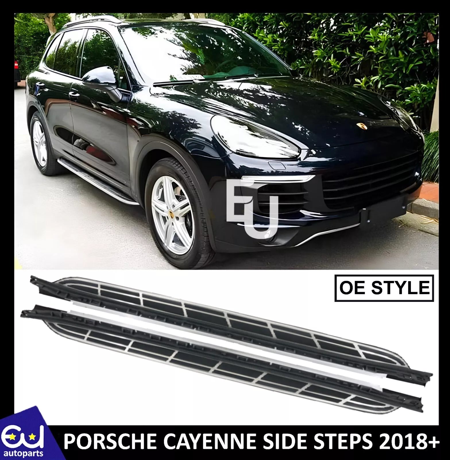 OE STYLE ALUMINIUM RUNNING BOARD SIDE STEPS FOOT RAILS FOR PORSCHE CAYENNE 2018+