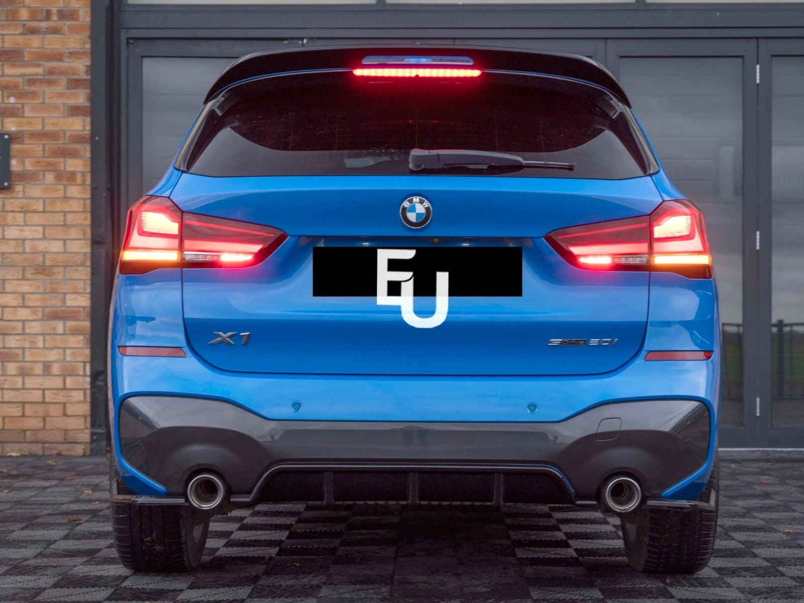 REAR BUMPER DIFFUSER SPOILER LIP FOR BMW X1 F48 2016-2022 M SPORT GLOSS BLACK