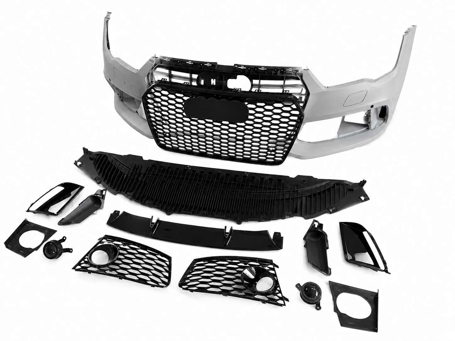 RS7 LOOK FRONT BUMPER CONVERSION KIT FOR AUDI A7 S7 C7.5 15-18 GRILLE W/SPLITTER