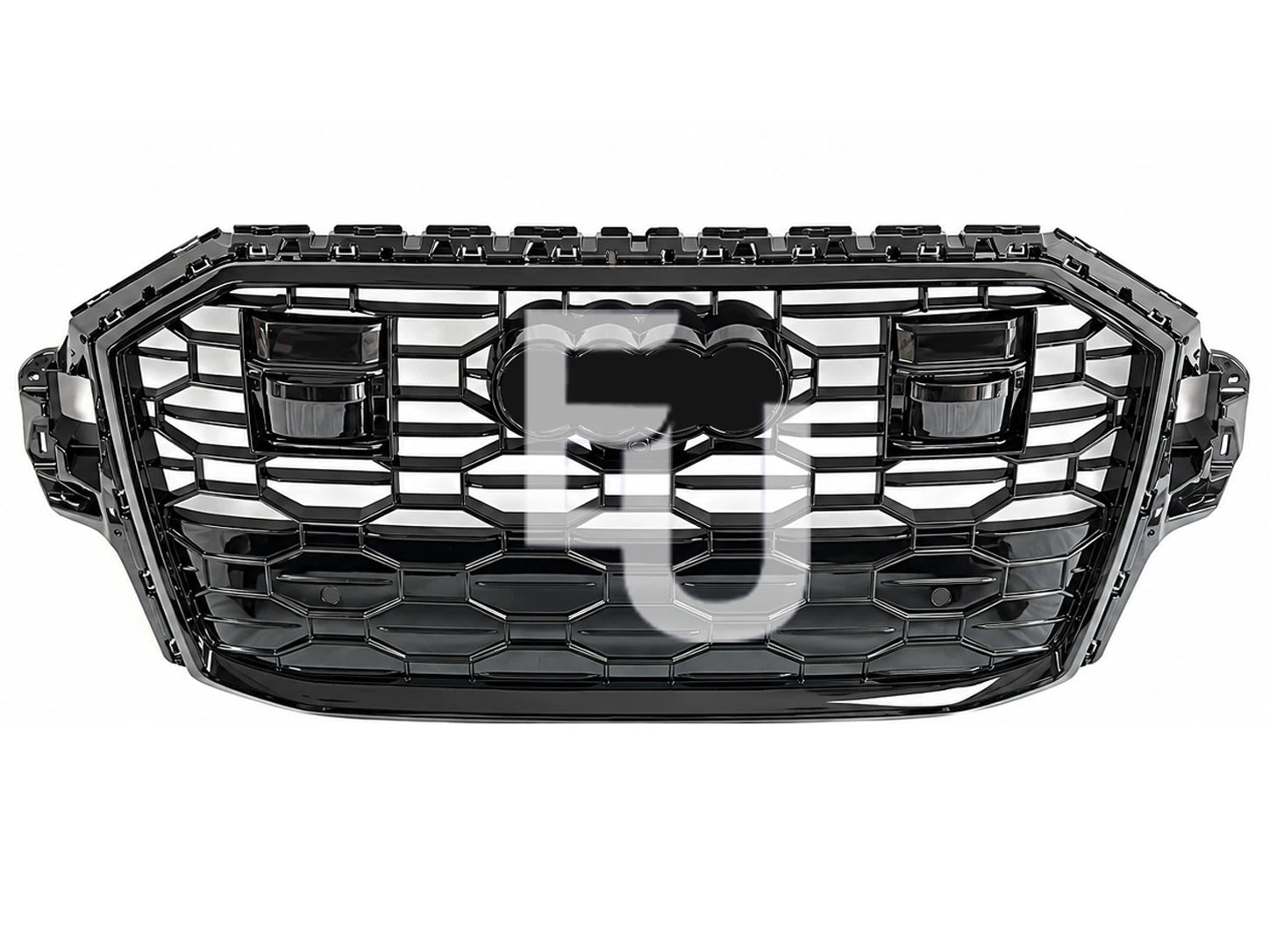 RSQ7 STYLE FRONT GRILL GRILLE FOR AUDI Q7 SQ7 4M 2020-2023 WITH ACC RADAR BLACK