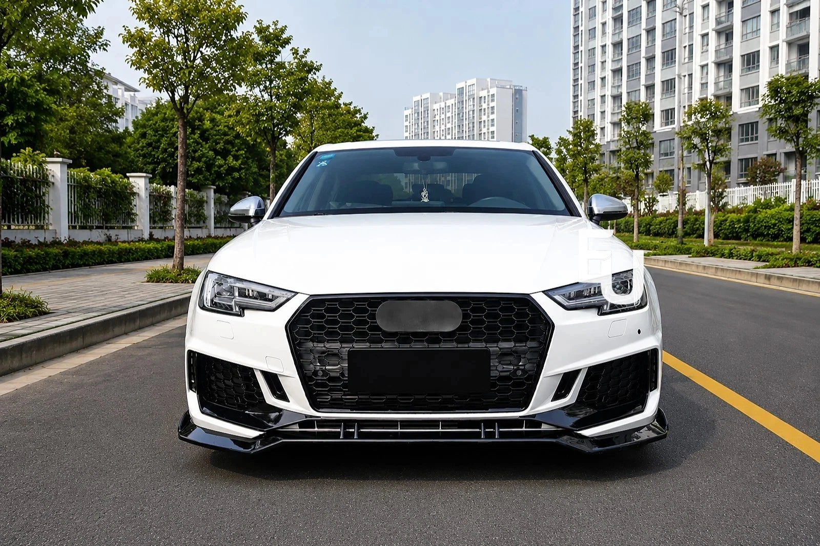 RS4 CONVERSION REAR & FRONT BUMPER BODYKIT SPLITTER FOR AUDI A4 B9 2017-20 SEDAN