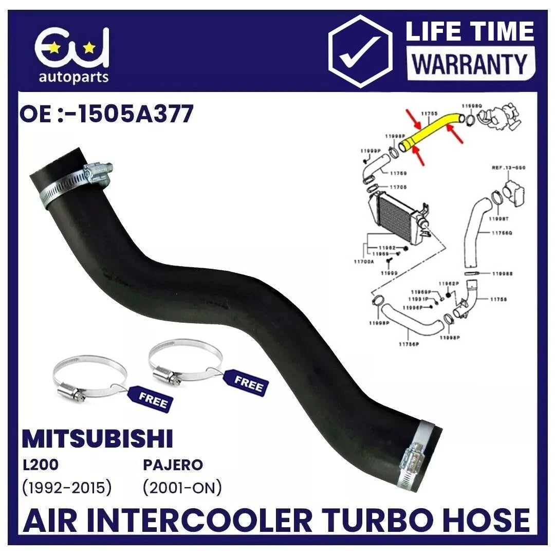 FOR MITSUBISHI L200 2.5 D TURBO OUTLET AIR INTERCOOLER INTAKE HOSE PIPE 1505A377
