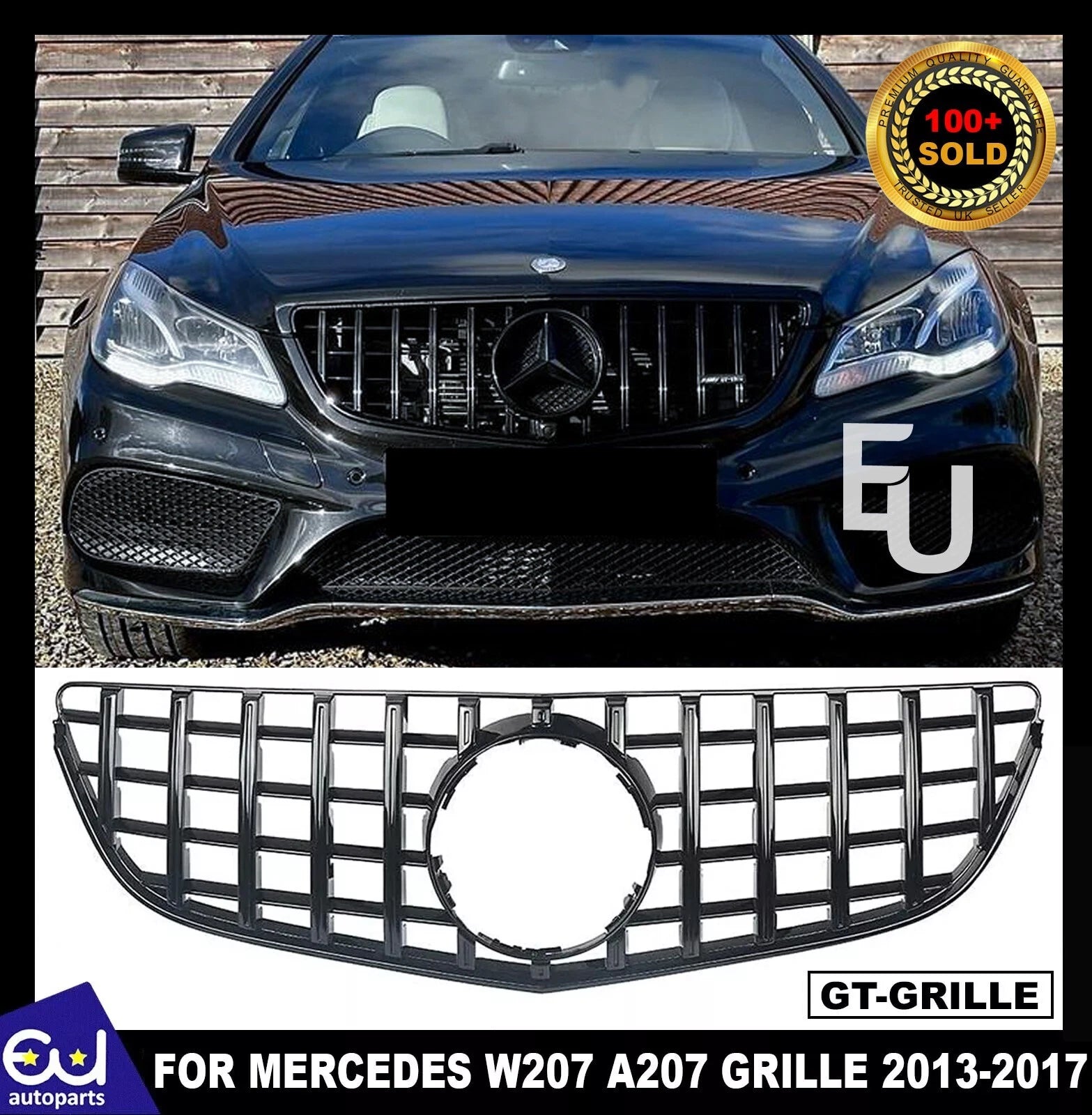 FOR MERCEDES E CLASS C207 W207 A207 FACELIFT PANAMERICANA GT GRILLE GRILL BLACK