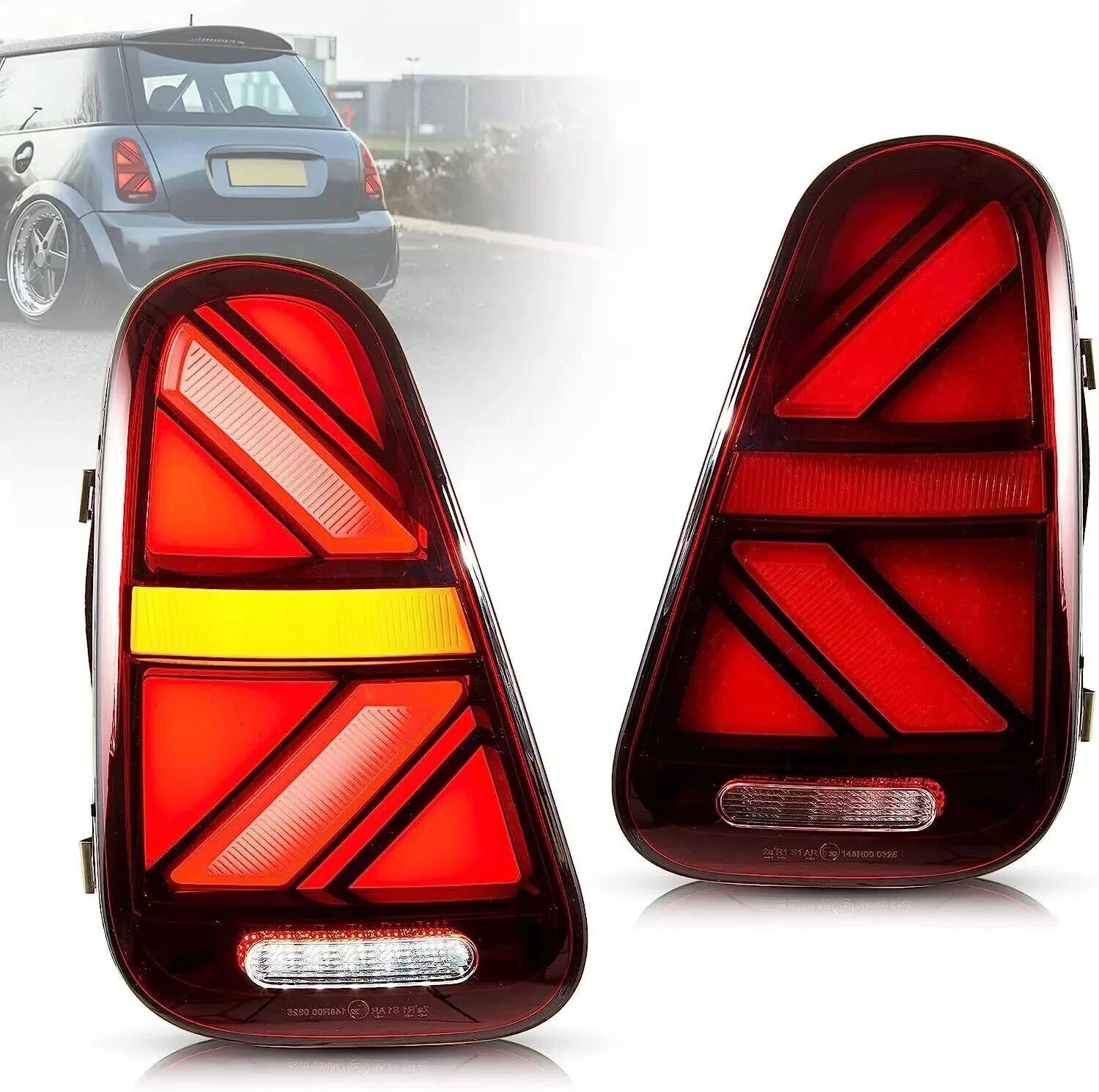 LED REAR LIGHTS RED FOR MINI COOPER R50 R52 R53 2001-2006 TAIL LAMPS W/ANIMATION