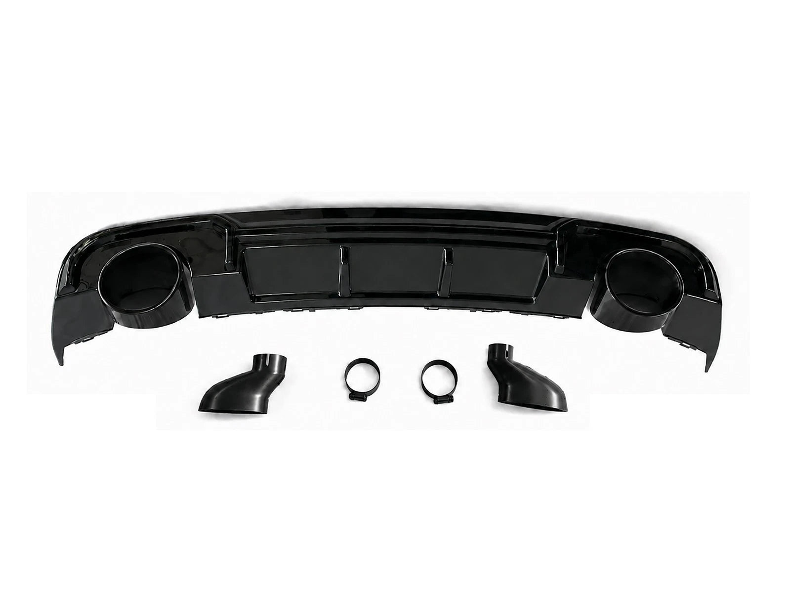 FOR AUDI A3 8V HATCHBACK STANDARD RS3 LOOK REAR DIFFUSER W/TAILPIPE BLACK 16-20