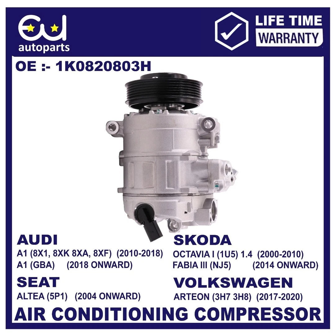 AIR CON A/C COMPRESSOR PUMP FOR SKODA FABIA VW BEETLE CADDY EOS CRAVELLE CRAFTER
