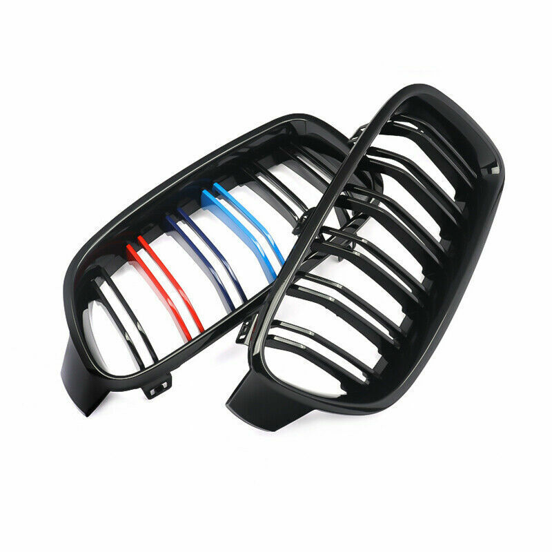 FOR BMW 3 SERIES F30 F31 12-18 KIDNEY TWIN GRILL GRILLE M COLOR GLOSS DUAL LINE