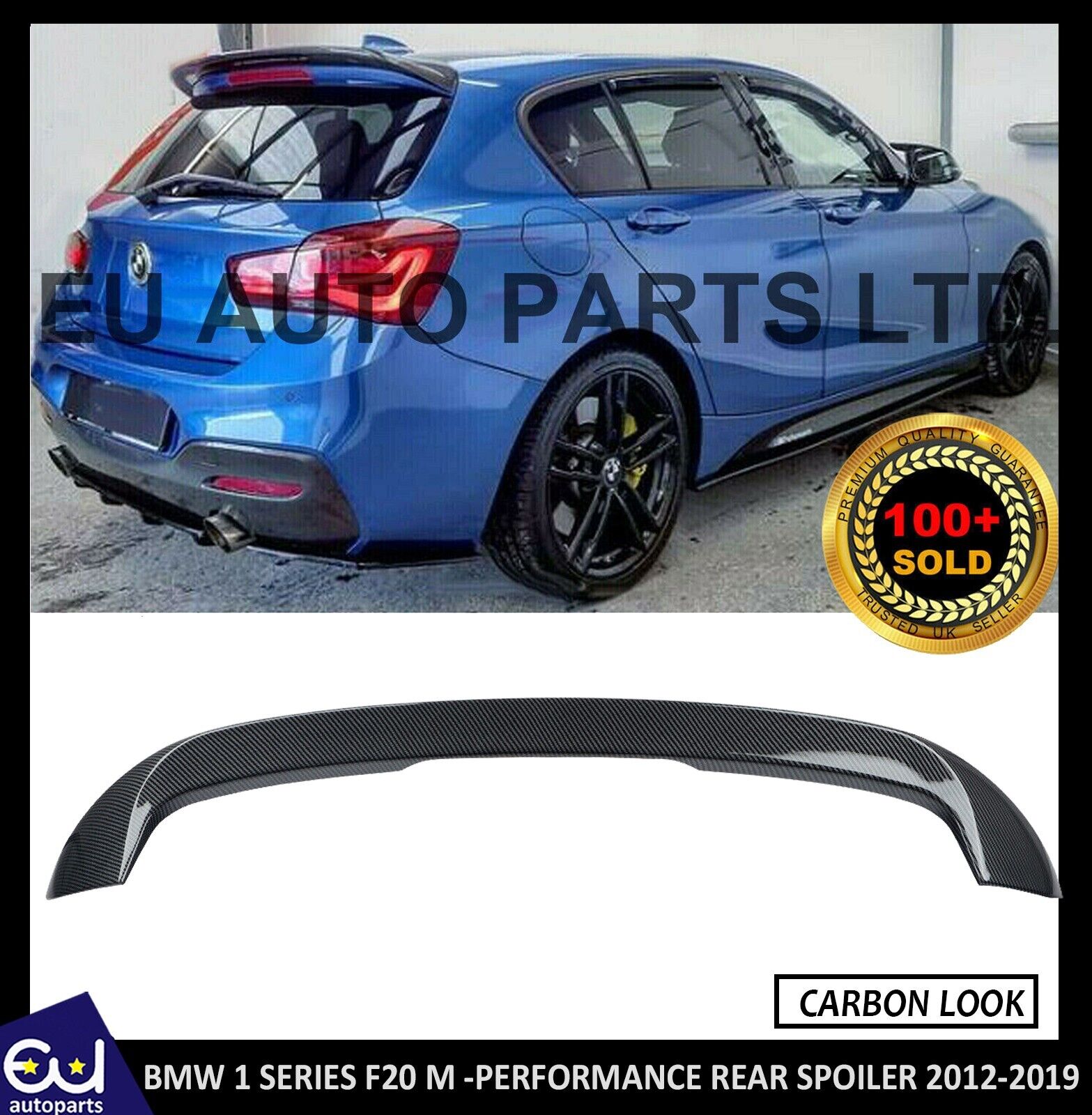 REAR ROOF SPOILER LIP WING MP STYLE FOR BMW 1 SERIES F20 F21 11-19 CARBON FIBRE