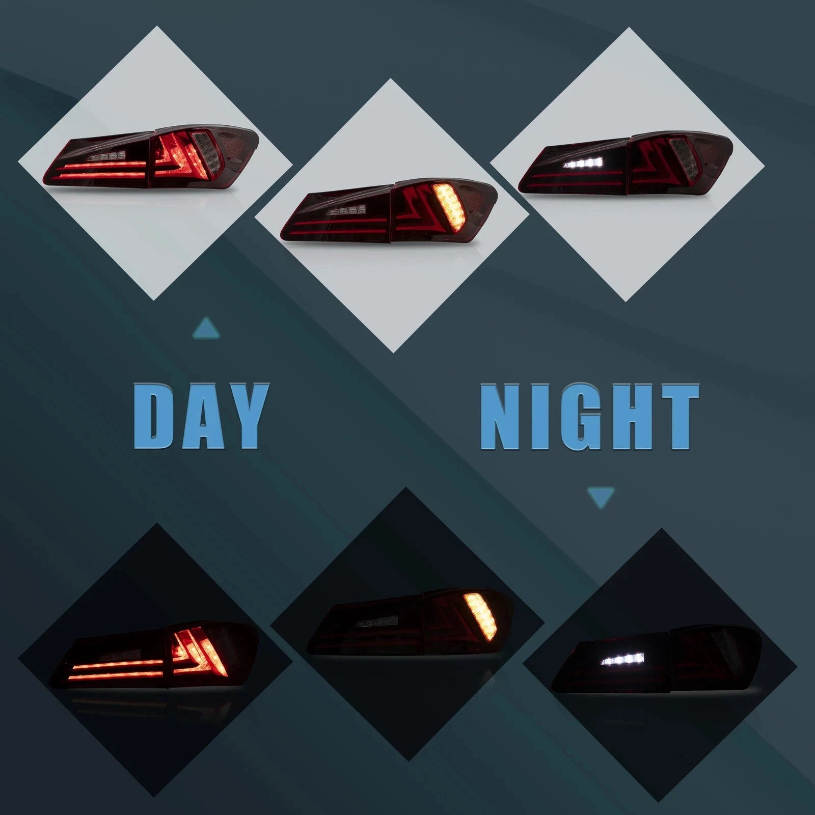 SEQUENTIAL REAR LED TAIL LIGHTS LAMPS LAMP FOR LEXUS ISF IS250 IS350 2006-2013