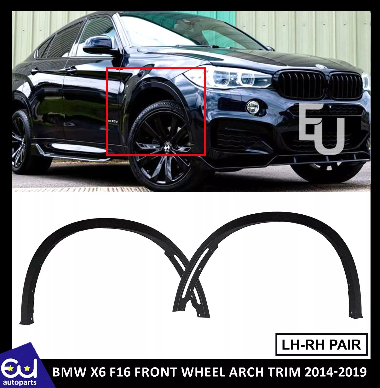 FRONT WHEEL ARCH MOULDING TRIM PAIR FOR BMW X6 F16 2014-2019 7319843