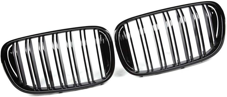 FOR BMW 7 SERIES 15-19 G11 G12 KIDNEY TWIN GRILL GRILLE GLOSS BLACK DUAL LINE