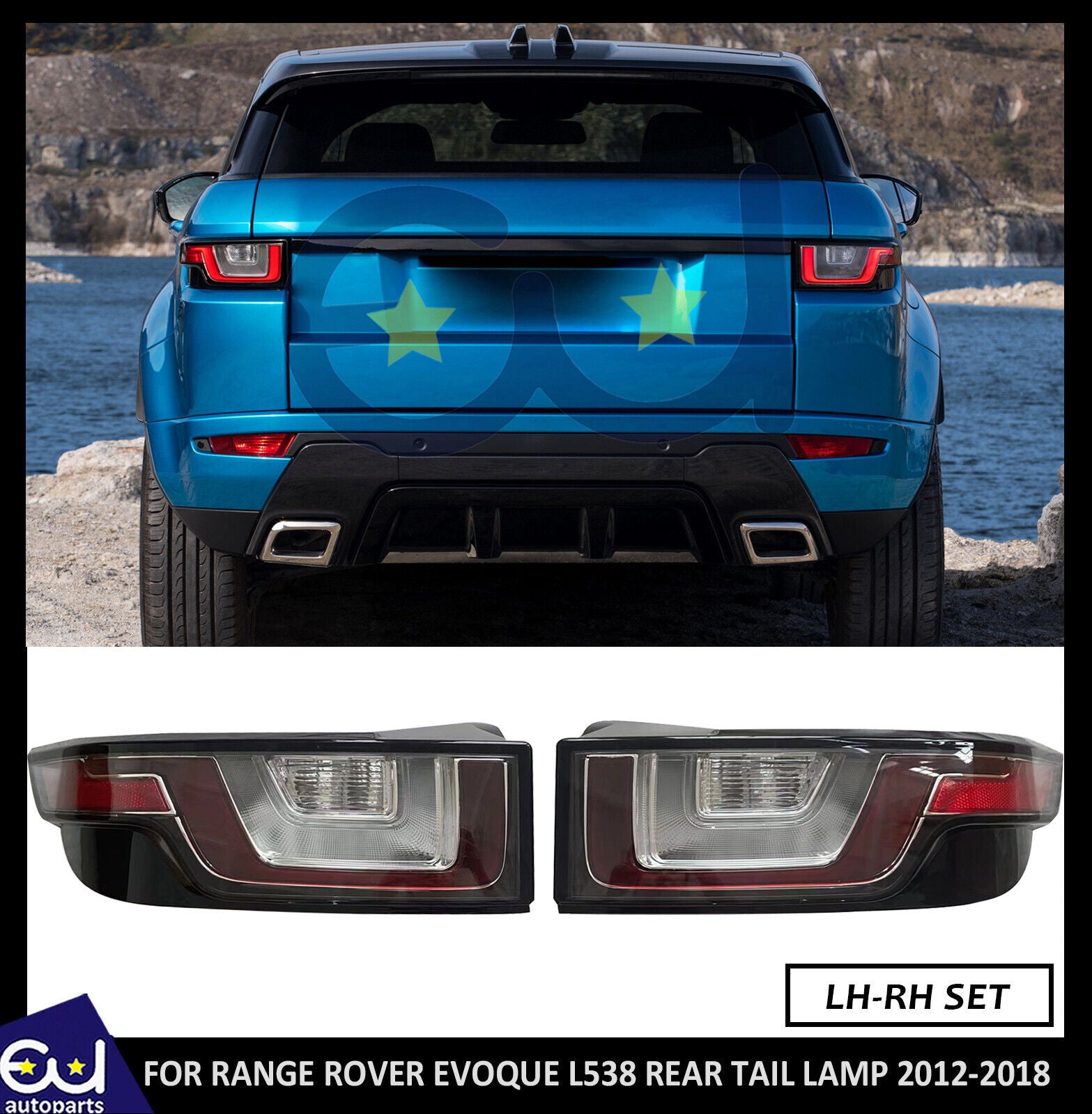 Custom Range Rover L538 2X LED REAR TAIL LIGHT BRAKE LAMP FOR LAND RANGE ROVER EVOQUE L538 201
