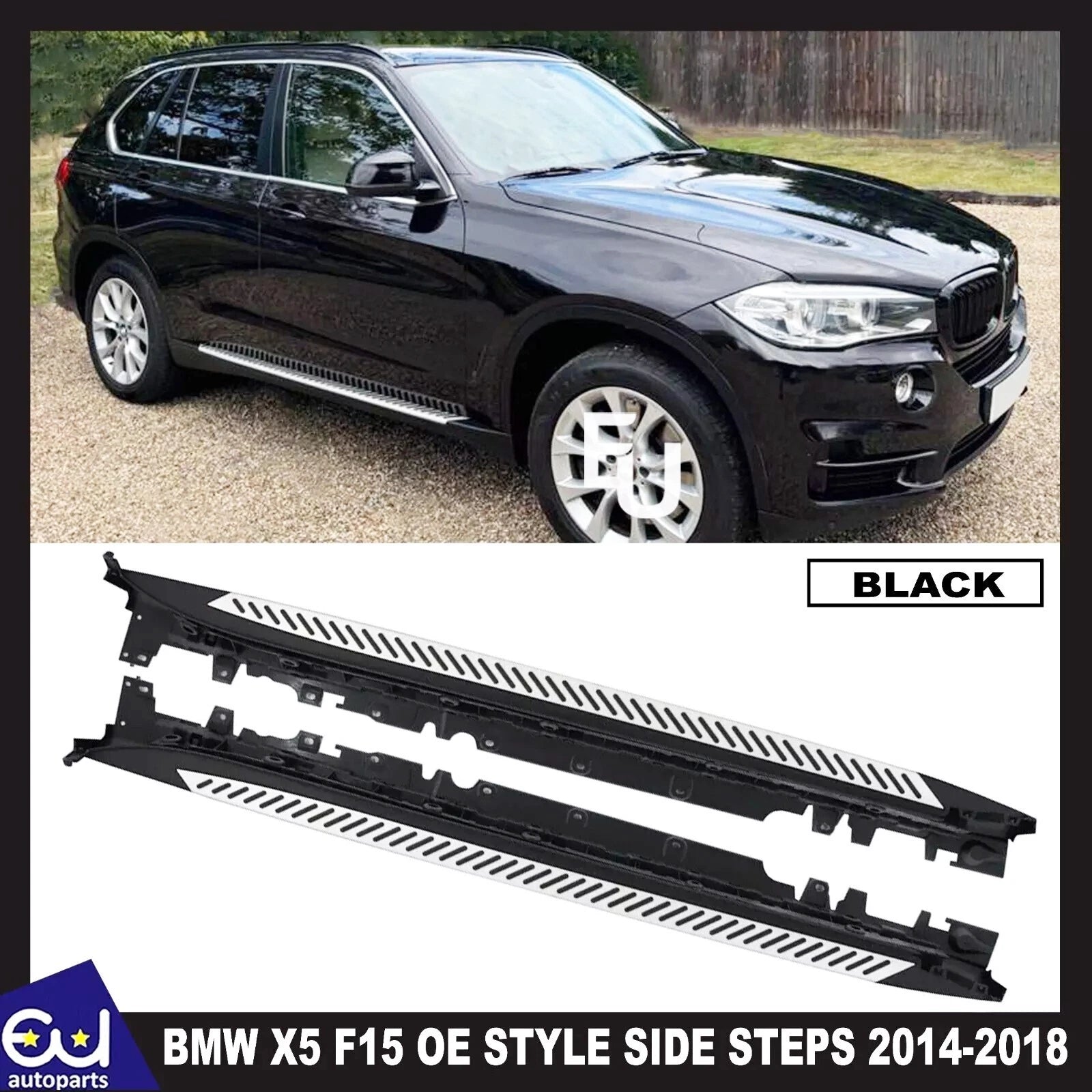 FOR BMW X5 F15 14-18 ALUMINIUM RUNNING BOARDS SIDE STEPS FOOT RAILS OE STYLE