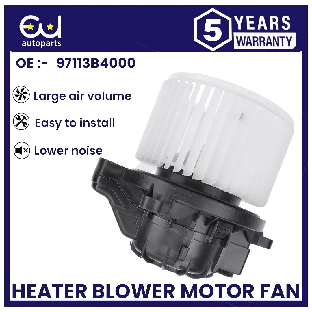 HEATER BLOWER MOTOR FAN FOR HYUNDAI I10 MK2 BA IA 2013-2023 1.0 1.2 97113-B4000