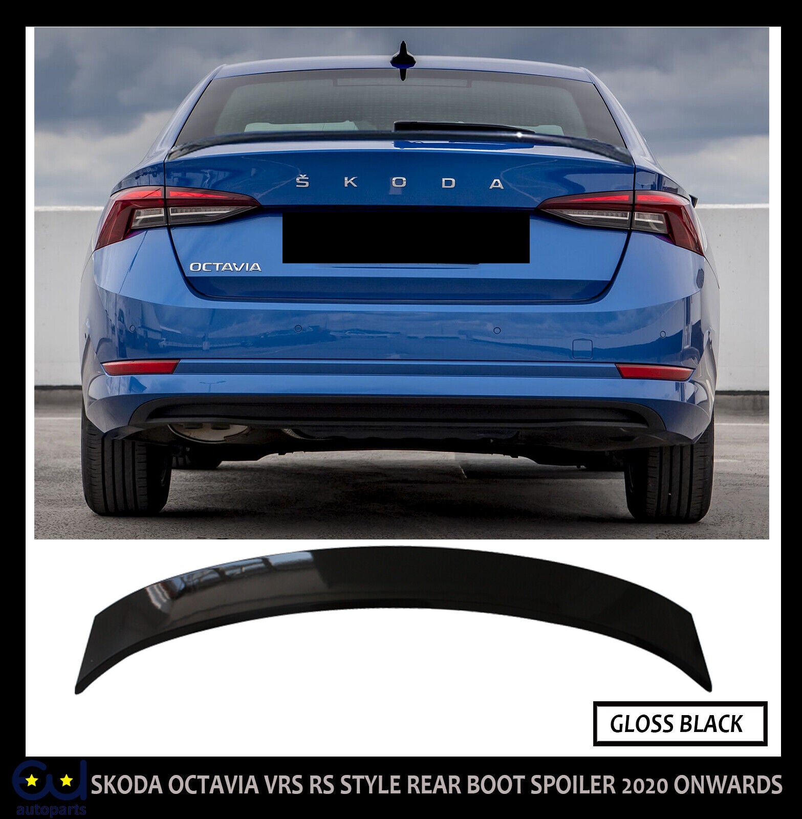 FOR SKODA OCTAVIA NX MK4 VRS RS STYLE REAR BOOT TRUNK SPOILER LIP WING 20+ GLOSS