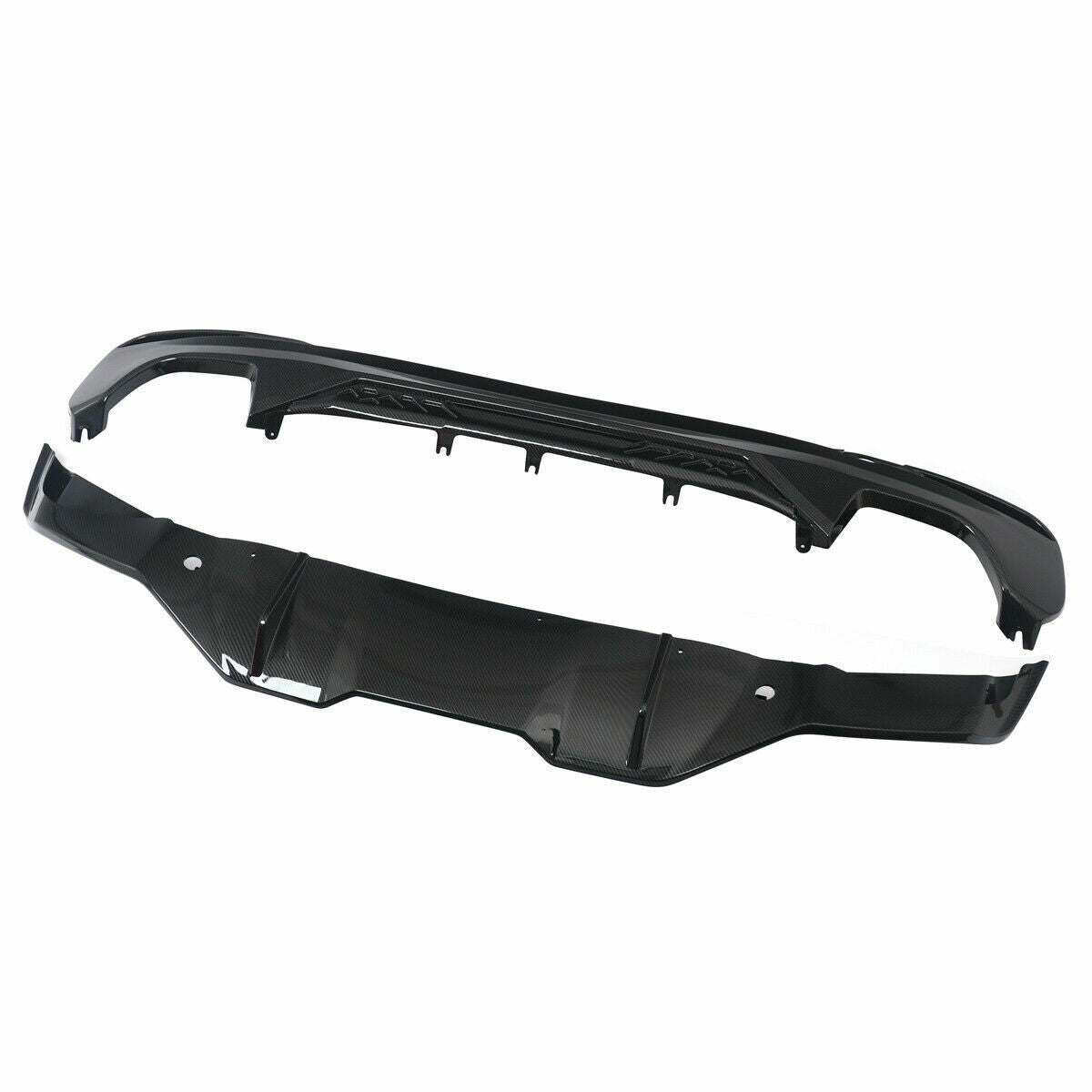 FOR BMW G30 5 SERIES M5 STYLE REAR DIFFUSER BUMPER 3D CARBON LOOK