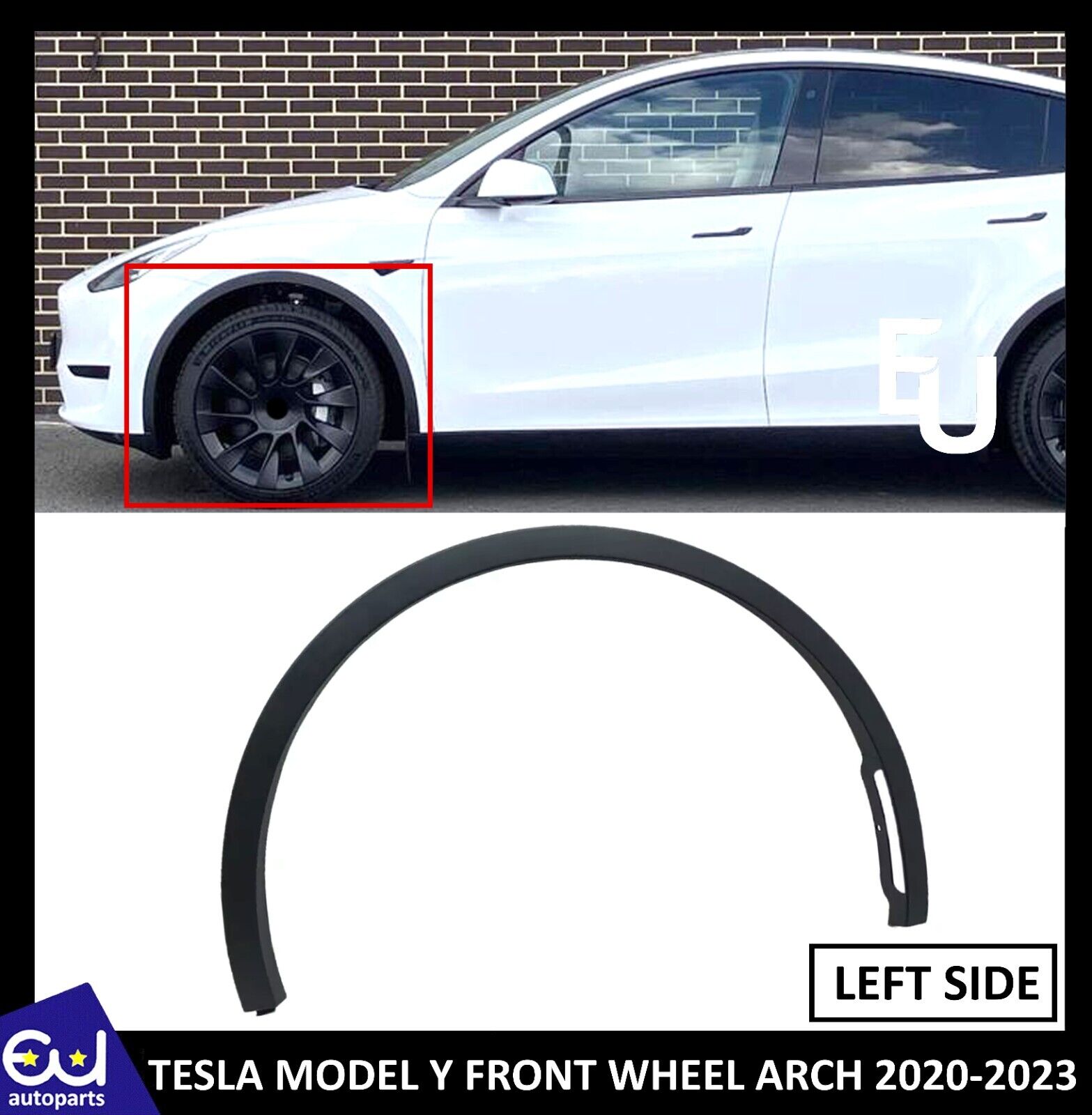 FRONT LEFT PASSENGER WHEEL ARCH MOLDING FENDER FLARE FOR TESLA MODEL Y 2020-2023