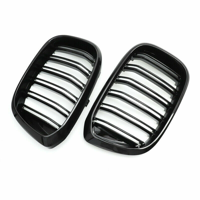 FOR BMW X3 G01 X3M G02 X4 GLOSS BLACK FRONT KIDNEY DUAL GRILLE GRILL 2018-2022