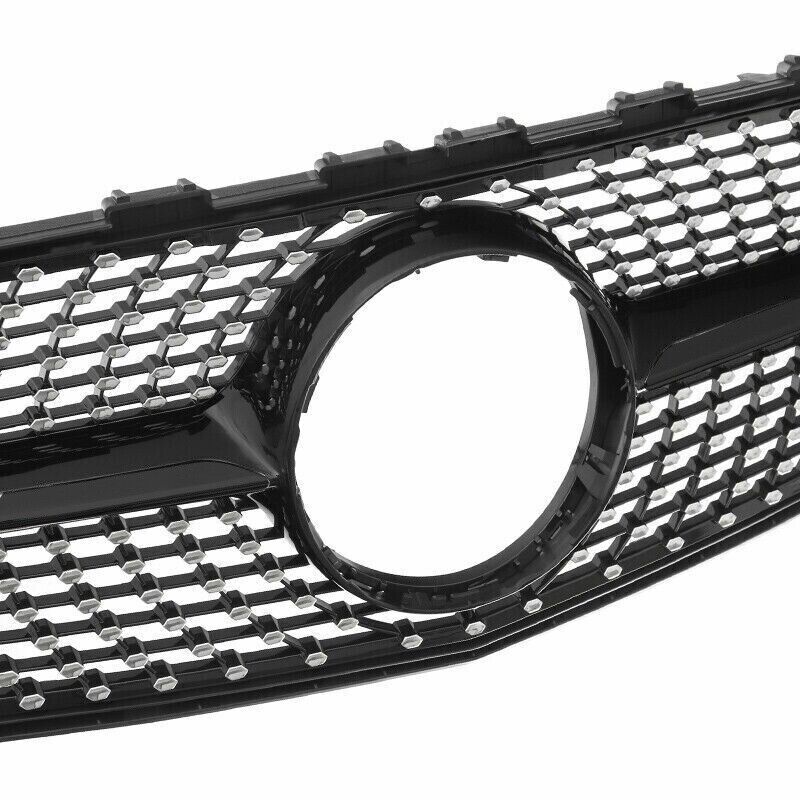 FOR MERCEDES A CLASS W176 LCI GLOSS BLACK CHROME GRILL GRILLE DIAMOND LOOK 16-18