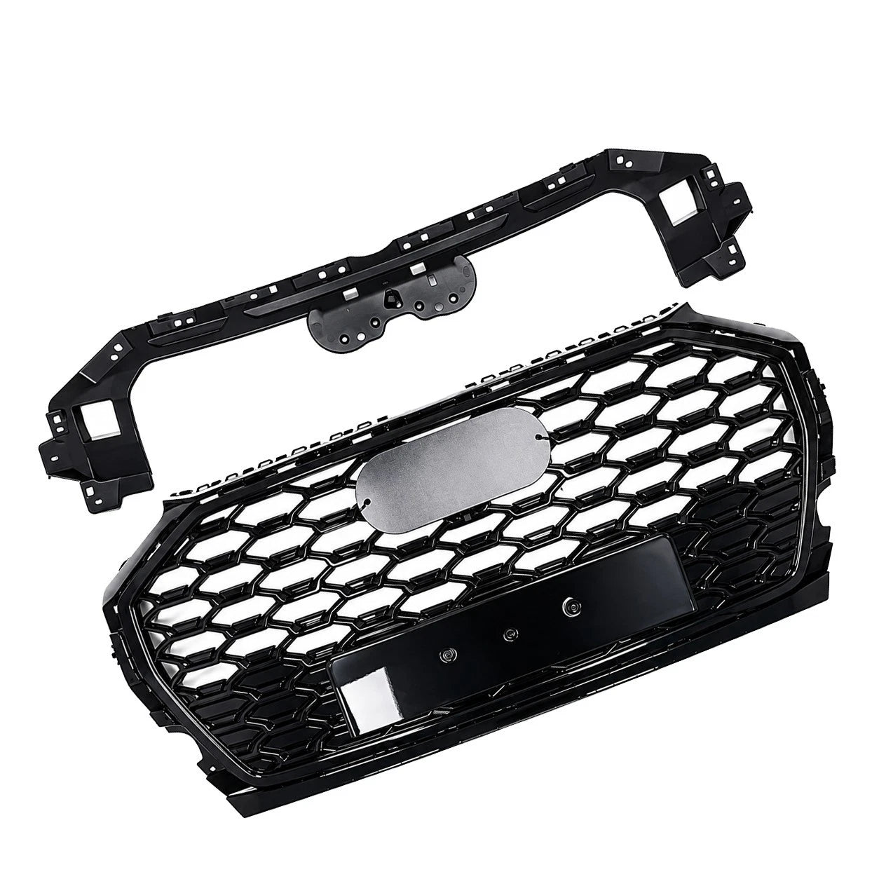 RSQ5 STYLE FRONT HONEYCOMB GRILLE & FOG COVER BLACK FOR AUDI Q5 2021-2024