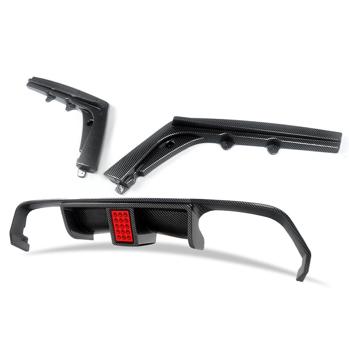 FOR BMW F80 M3 F82 F83 M4 CARBON LOOK F1 STYLE REAR DIFFUSER W/ LIGHT 2013-2020