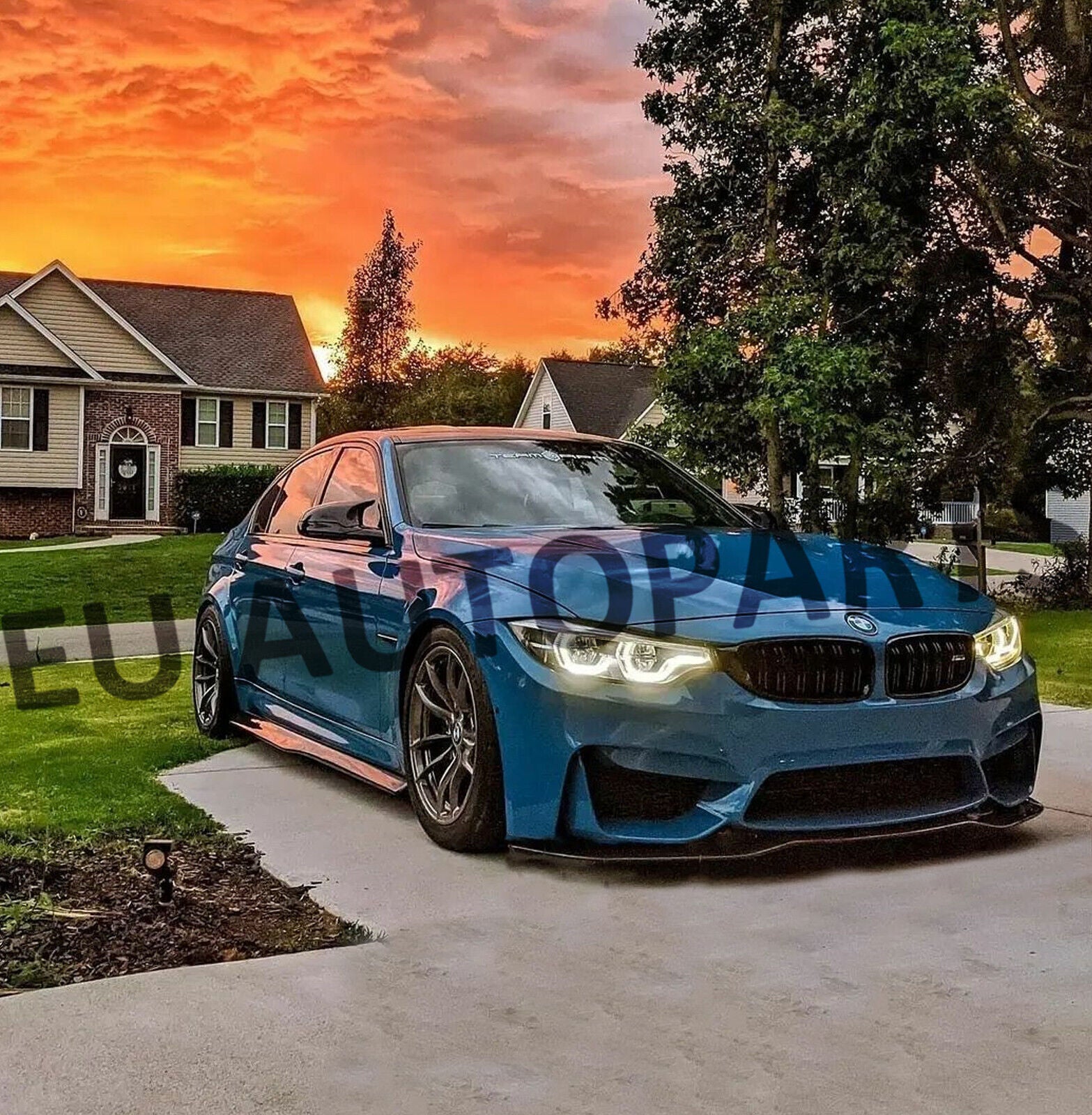 FOR BMW M3 M4 F80 F82 SIDE SKIRTS EXTENSION BLADE LIP CARBON LOOK 2013-2018  FIT