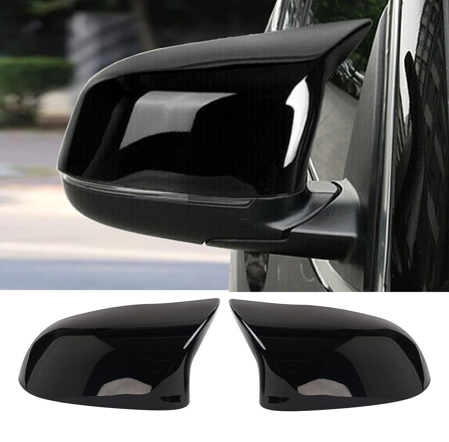 FOR BMW X3 F25 X5 F15 X6 F16 14-18 GLOSS BLACK WING MIRROR COVER CAPS M SPORT