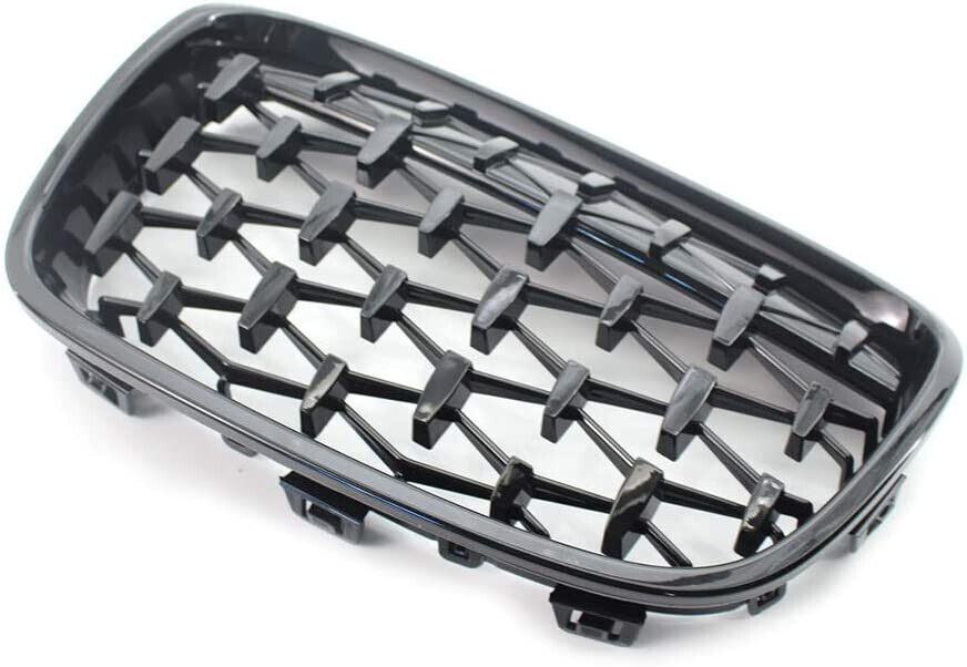 FOR BMW 1 SERIES F20 F21 GLOSS BLACK FRONT KIDNEY DIAMOND GRILL GRILLE 11-14