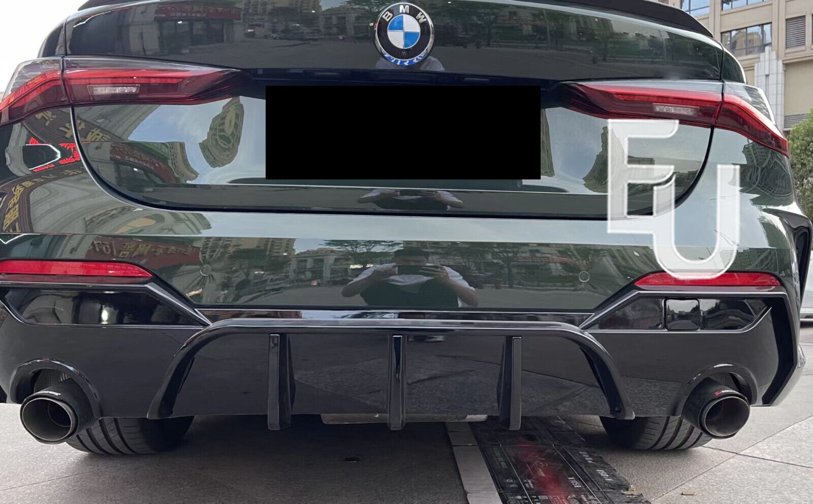FOR BMW 4 SERIES G22 G23 M SPORT REAR DIFFUSER LIP VALANCE GLOSS BLACK 2020+
