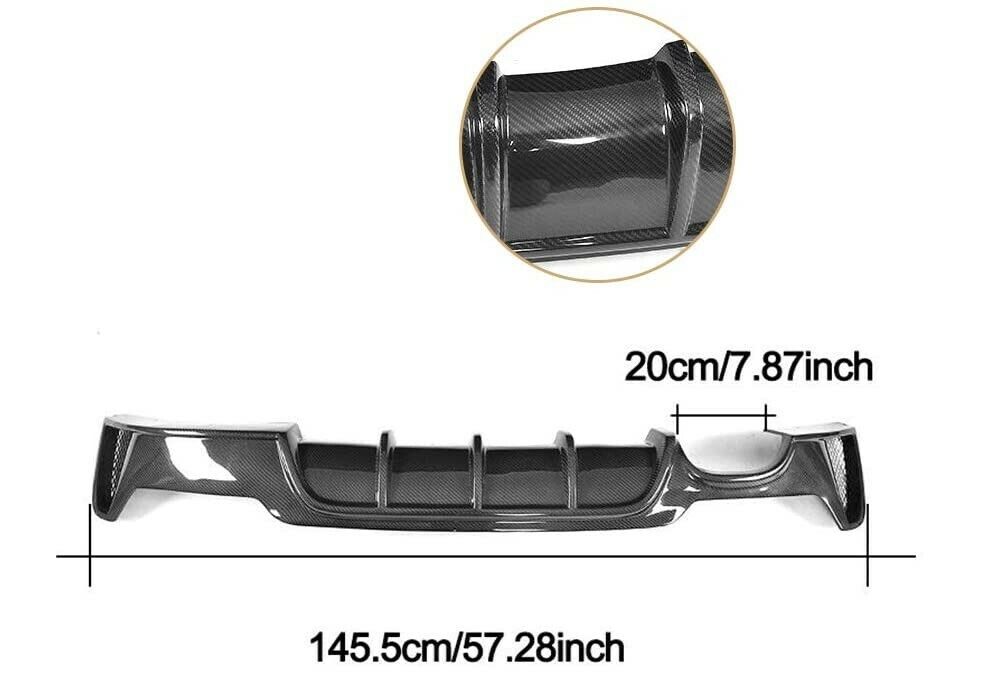 MP STYLE TWIN REAR DIFFUSER FOR BMW 4 SERIES F32 F33 F36 CARBON LOOK 2013-2020