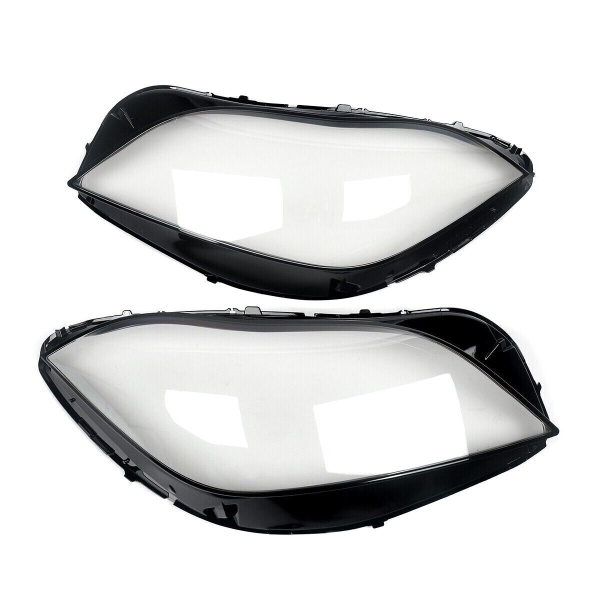 LEFT+RIGHT FRONT HEADLIGHT LENS COVER FOR MERCEDES BENZ CLS W218 C218 14-18 LCI