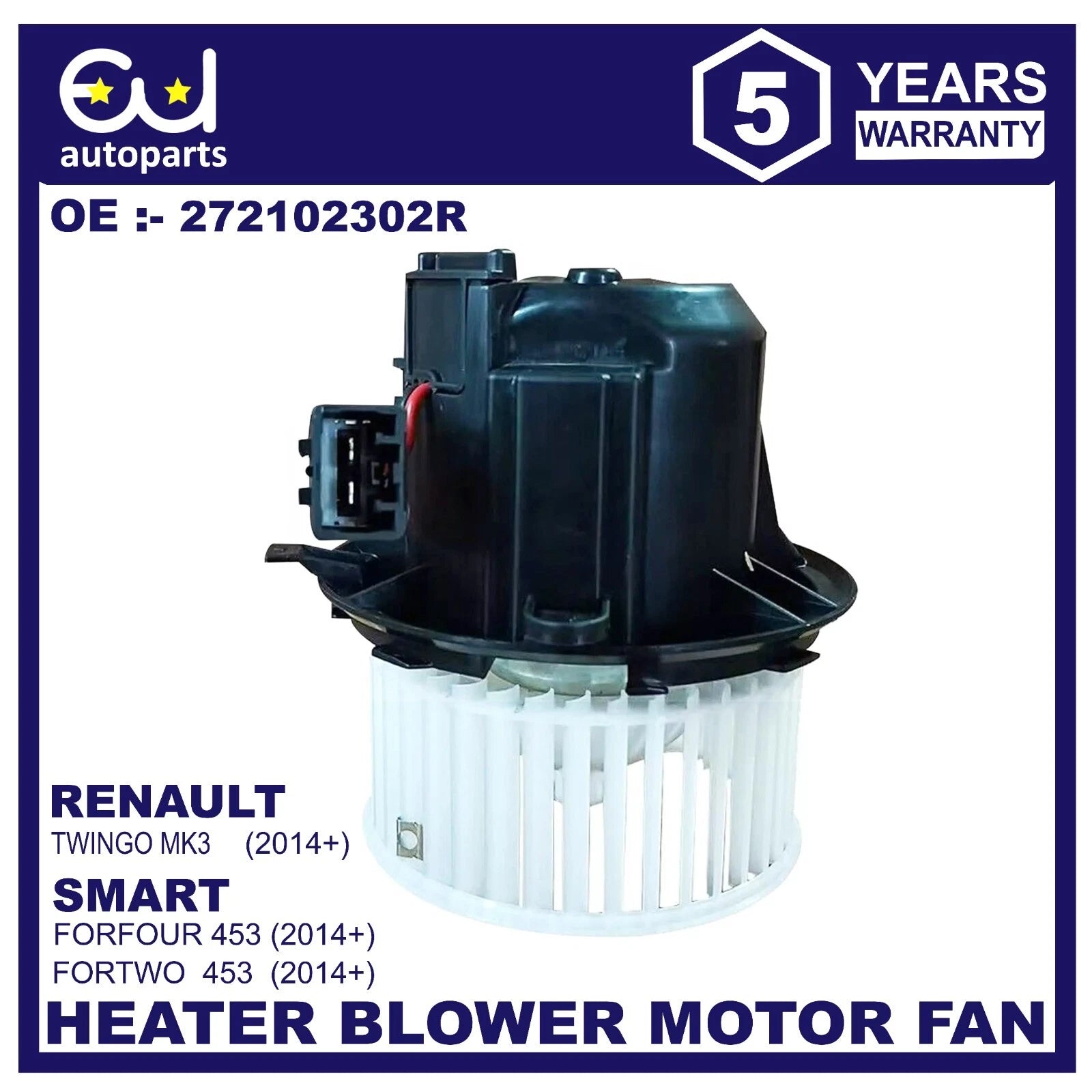HEATER BLOWER MOTOR FAN FOR RENAULT TWINGO MK3 SMART FORTWO FORFOUR 453 0.9 1.0