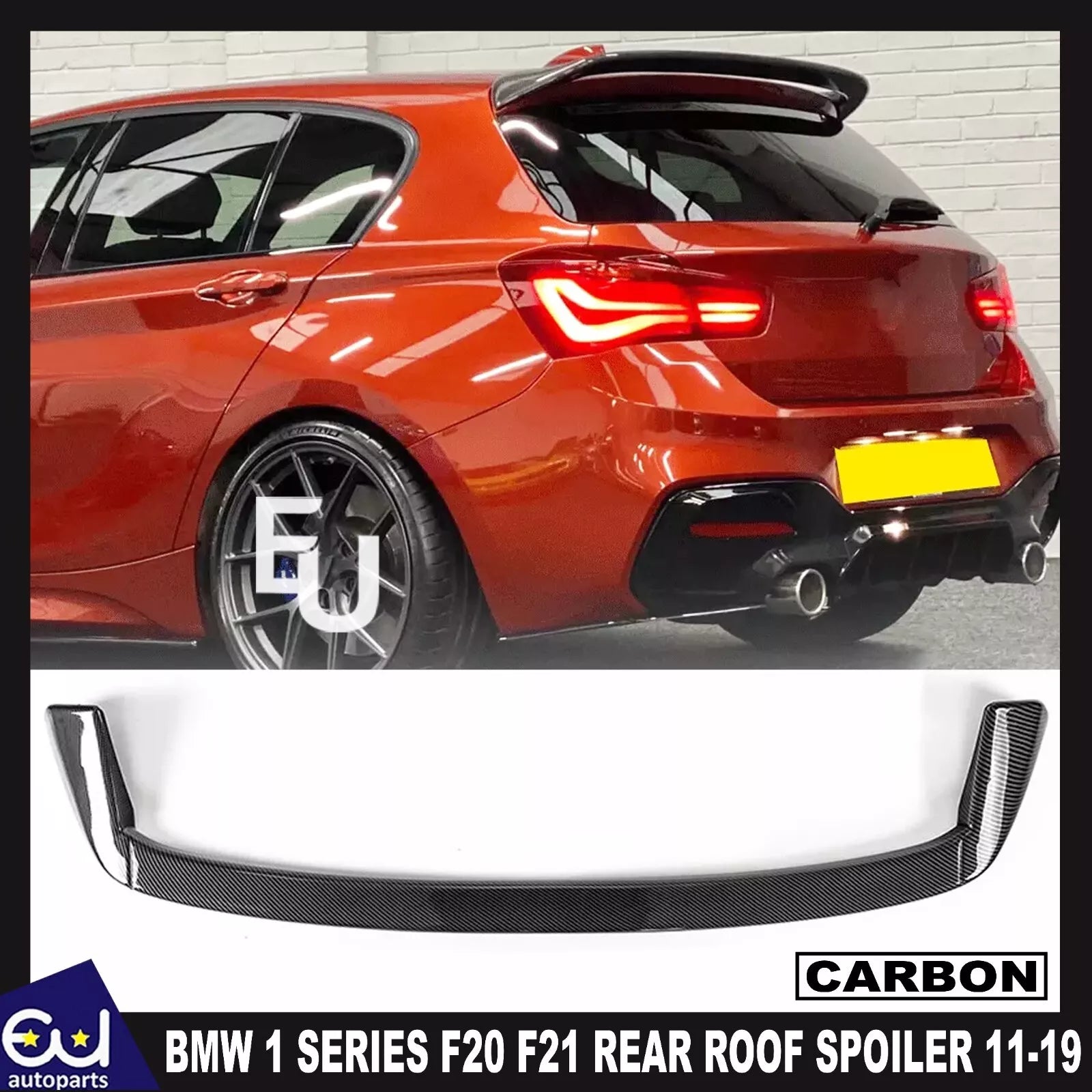 REAR ROOF SPOILER LIP WING MP STYLE FOR BMW 1 SERIES F20 F21 11-19 CARBON FIBRE