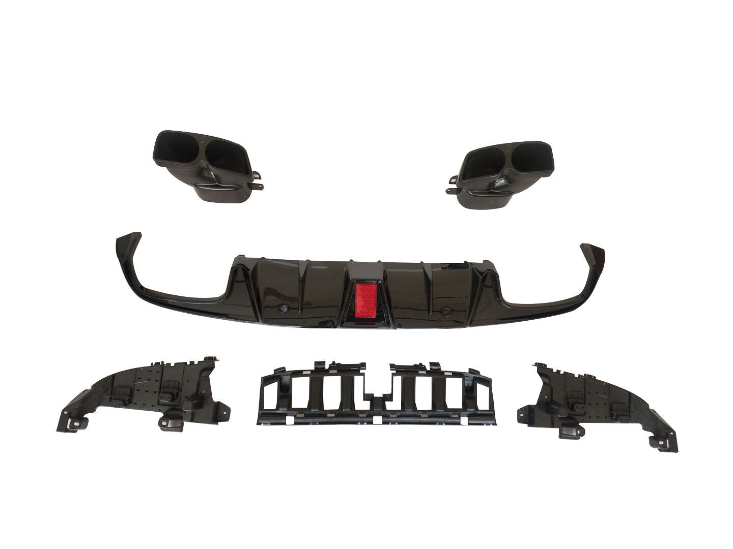 FOR MERCEDES C CLASS C205 A205 COUPE AMG C63 BB STYLE REAR DIFFUSER + TAIL PIPES